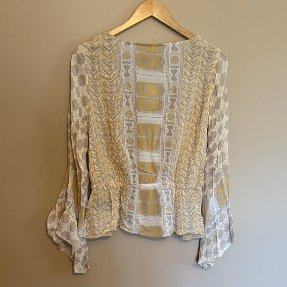 Free People Gold and Cream Blouse - Picture 4 of 5